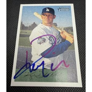 Koyie Hill Signed 2002 Bowman Heritage Dodgers Baseball Card No 63 Autograph